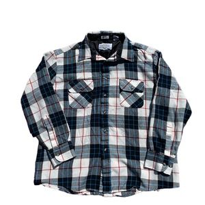 Northwest Territory Vintage Flannel Long-sleeve Button Down White Size X-Large